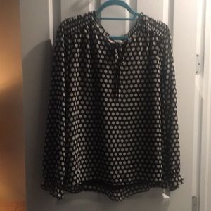 Rose & Olive Polka Dot Blouse Size XL